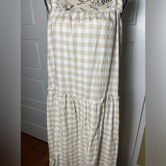 Charlie Holiday Lottie Maxi Tiered Gingham Dress Size 4 Cotton and Linen - Picture 5 of 12